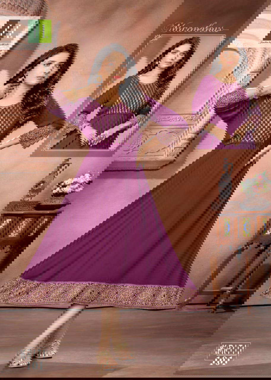 Hirwa Kriti Fancy Ethnic Wear Wholesale Anarkali Kurtis
